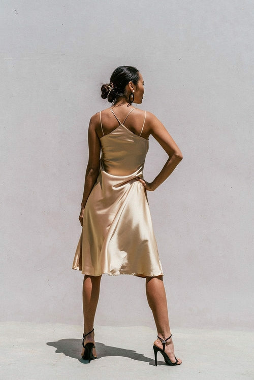 Florida Satin Midikleid