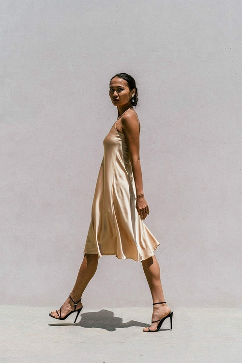 Florida Satin Midikleid