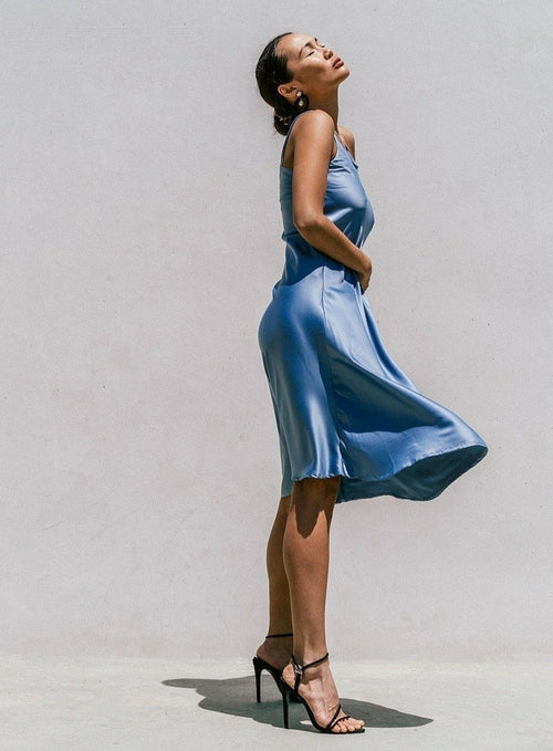 Florida Satin Midikleid