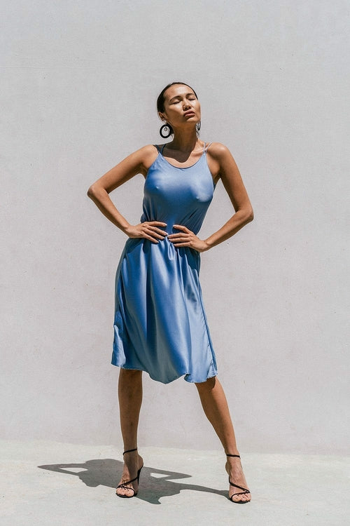 Florida Satin Midikleid