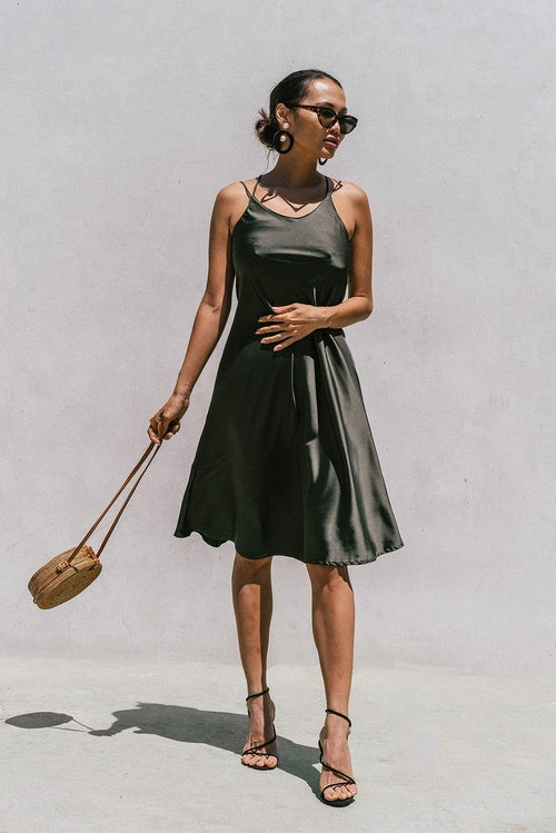 Florida Satin Midikleid